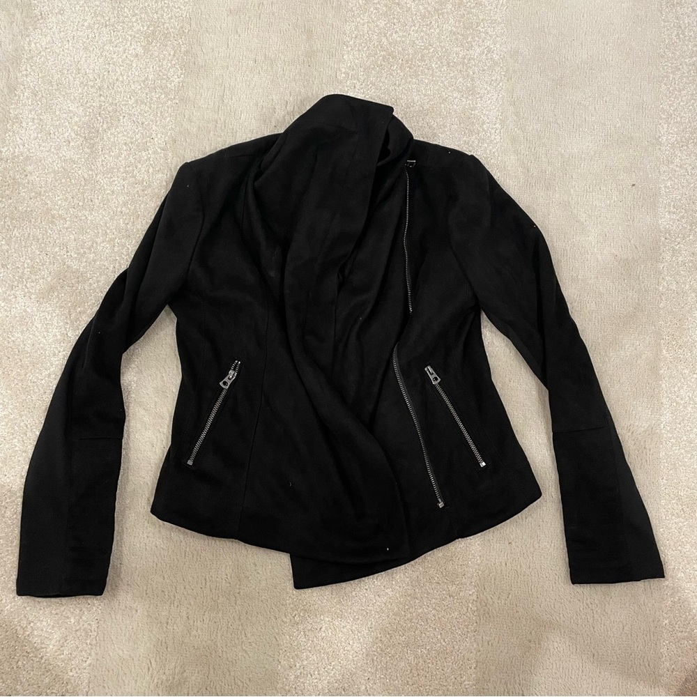LUCKY BRAND Women's Suede Leather Jacket Size S In Black